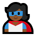 🦸🏾‍♀️ woman superhero: medium-dark skin tone display on Windows